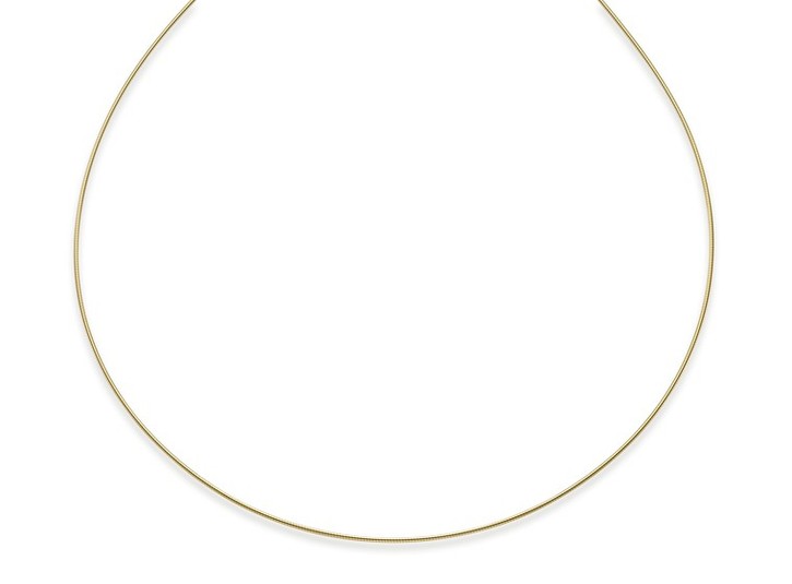 1,2mm Halsreif aus 585 Gelbgold rund 50cm