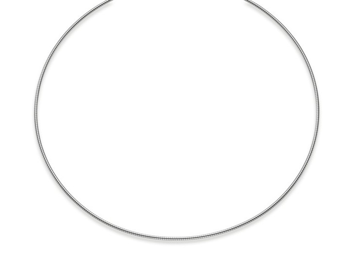 1,6mm Halsreif aus 585 Weißgold rund 50cm