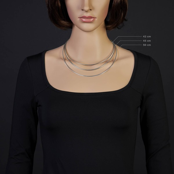 1.6mm Halsreif aus 585 Weißgold rund 50cm