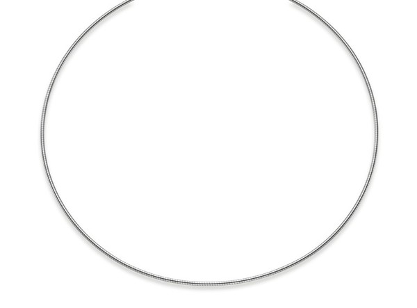 1,6mm Halsreif aus 585 Weißgold rund 50cm