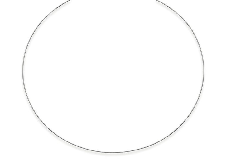 1mm Halsreif aus 585 Weißgold 50cm