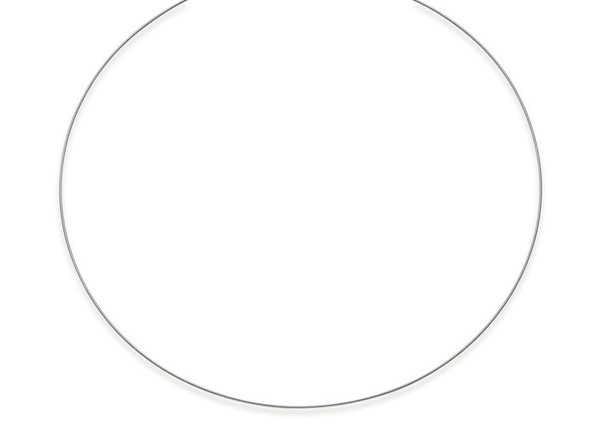 1mm Halsreif aus 585 Weißgold 50cm