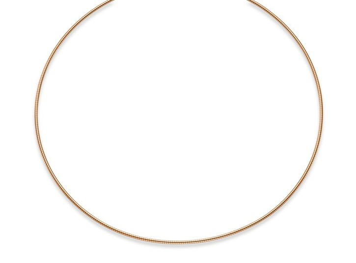 1,6mm Halsreif aus 585 Rotgold rund 45cm