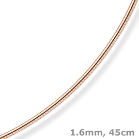 1,6mm Halsreif Omegareif Omegakette rund, 585 Gold Rotgold, 45cm 1,6mm Halsreif Omegareif Omegakette rund, 585 Gold Rotgold, 45cm