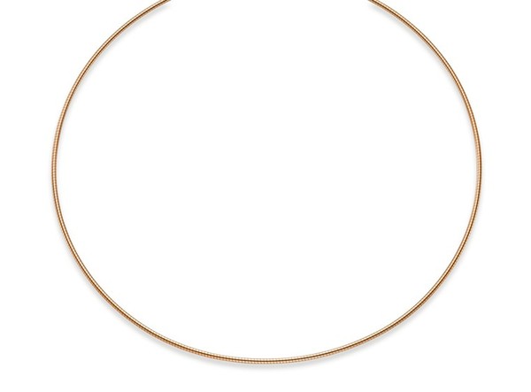 1,6mm Halsreif aus 585 Rotgold rund 45cm