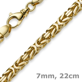 7mm Armband Armkette Königskette aus 585 Gold Gelbgold 22cm massiv
