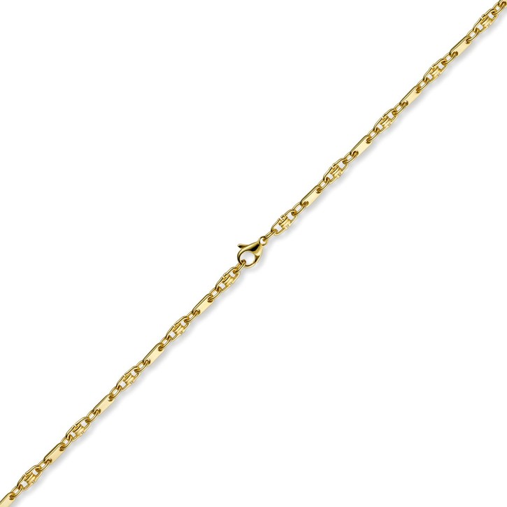3mm Platte-Steigbügel Kette 585 Gelbgold 50cm