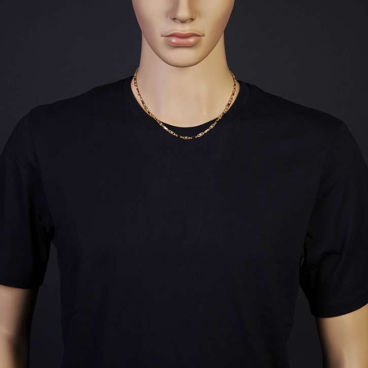 3mm Platte-Steigbügel Kette 585 Gelbgold 50cm