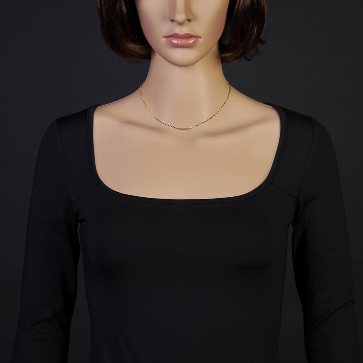 1,8mm Ankerkette aus 750 Gelbgold 38cm