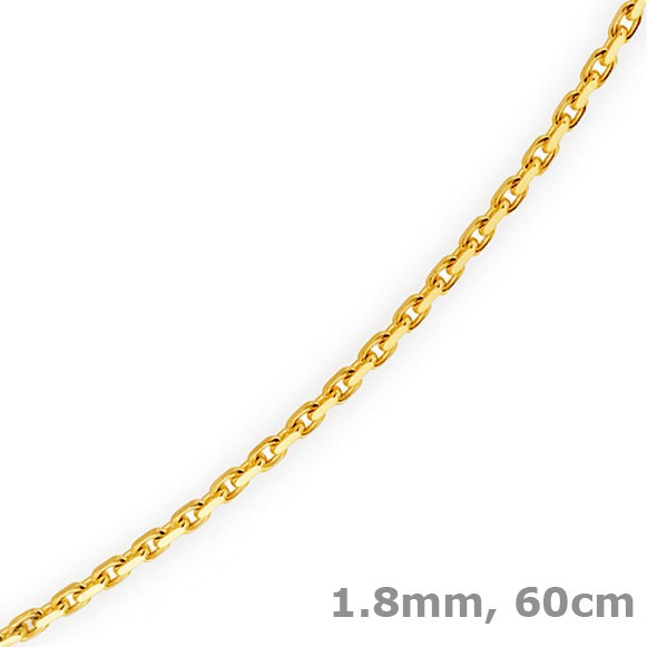 1,8mm Ankerkette aus 750 Gelbgold 60cm