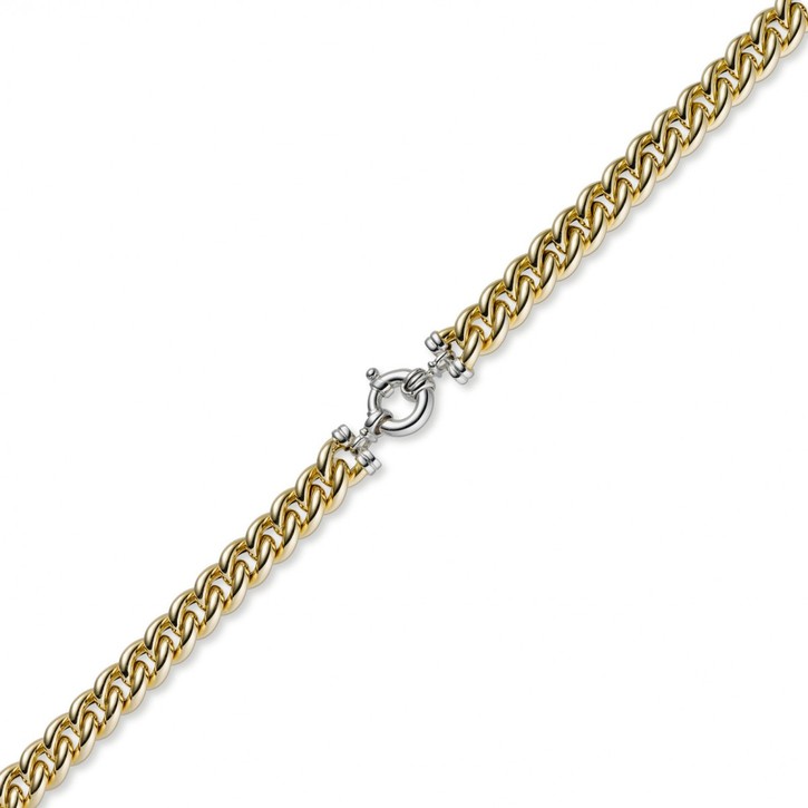 11,5mm Rundpanzer Armband 585 Gold gelb weiß 19cm