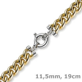 11,5mm Rundpanzer Armband Armkette 585 Gold Gelbgold & Weißgold, 19cm 11,5mm Rundpanzer Armband Armkette 585 Gold Gelbgold & Weißgold, 19cm