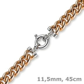 11,5mm Rundpanzer Kette Collier Halsschmuck 585 Gold Rotgold & Weißgold, 45cm 11,5mm Rundpanzer Kette Collier Halsschmuck 585 Gold Rotgold & Weißgold, 45cm