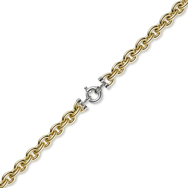 12mm Rundanker Armband 585 Gold gelb weiß 21cm