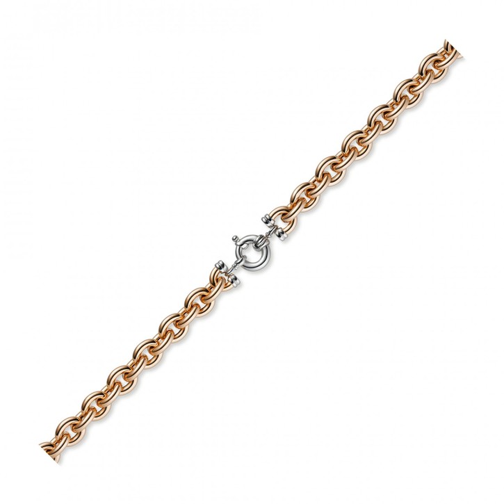 12mm Rundanker Kette aus 585 Gold rot weiß 45cm