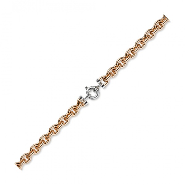 12mm Rundanker Kette aus 585 Gold rot weiß 45cm