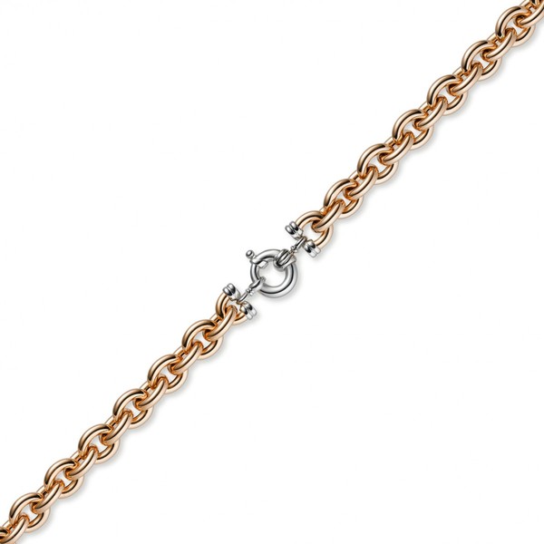 12mm Rundanker Armband 585 Gold rot weiß 21cm