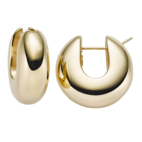 Paar Ohrringe Creolen 25x10mm Ohrschmuck aus 750 Gold Gelbgold Damen