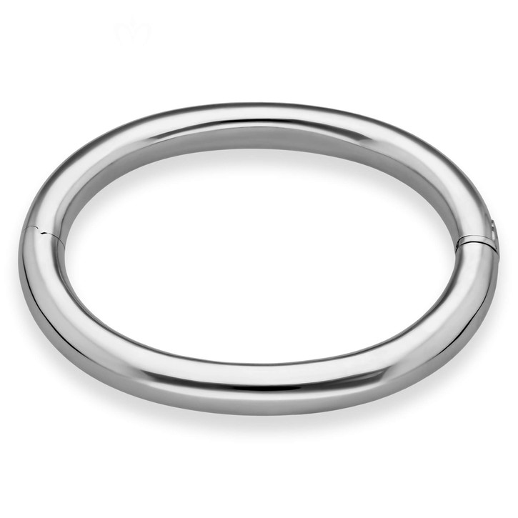 8mm Armreif aus 750 Weißgold glänzend schlicht