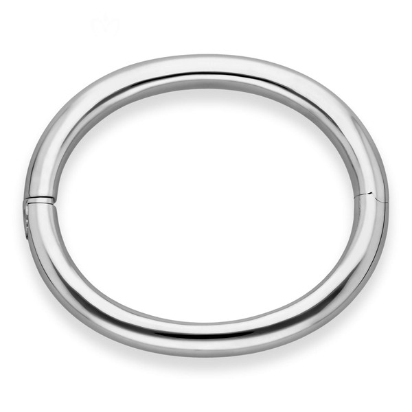 8mm Armreif aus 750 Weißgold glänzend schlicht