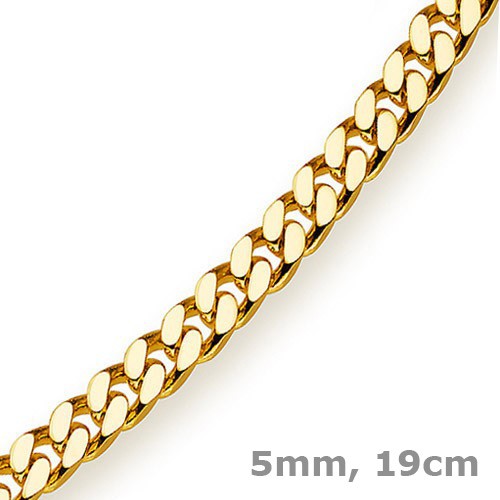 5mm Armband Panzerkette 750 Gelbgold 19cm
