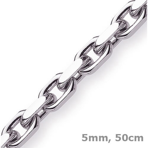 5mm Ankerkette aus 750 Weißgold 50cm
