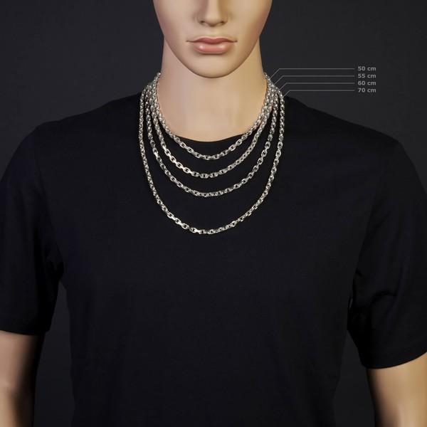 5mm Ankerkette aus 750 Weißgold 60cm