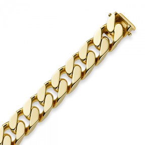 12mm Herren Armband Armkette Panzerarmband 750 Gold Gelbgold massiv, 22cm
