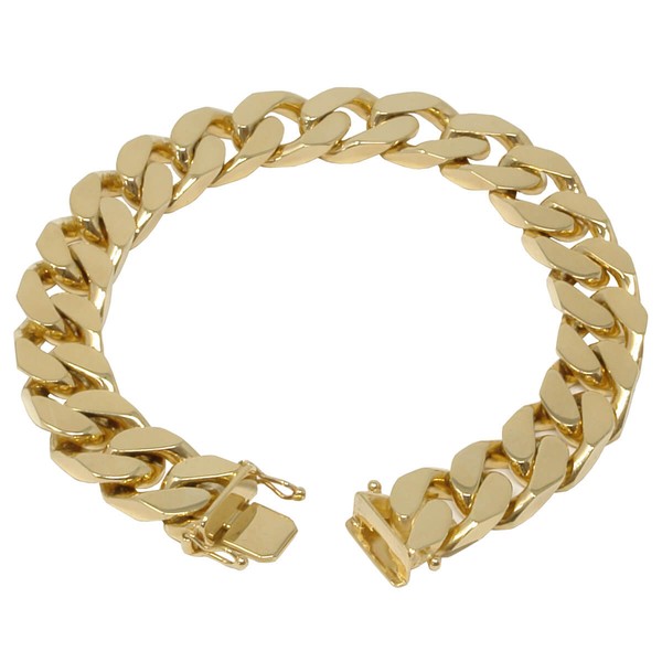 12mm Panzerarmband aus 750 Gelbgold 22cm