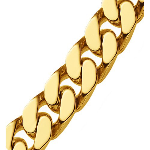12mm Panzerarmband aus 750 Gelbgold 22cm
