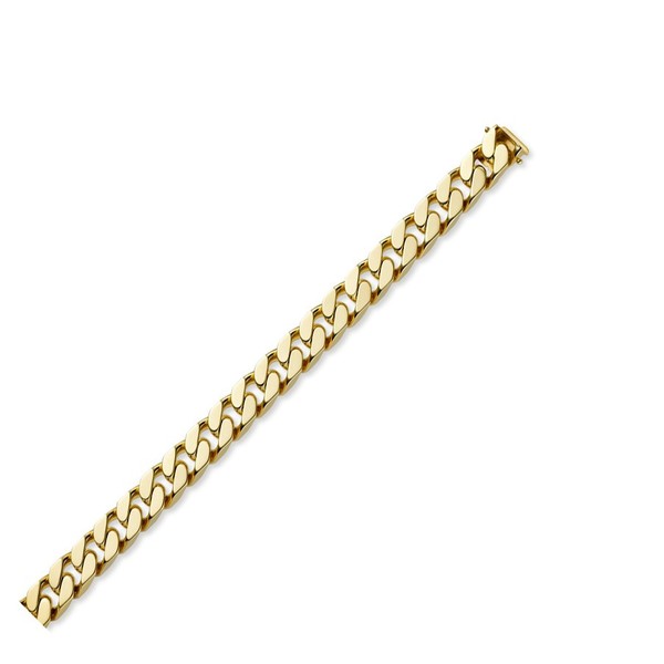 12mm Panzerarmband aus 750 Gelbgold 22cm