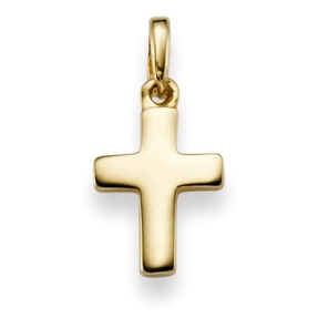 Anhänger Kreuz 20,5x9mm aus 750 Gold Gelbgold massiv schlicht
