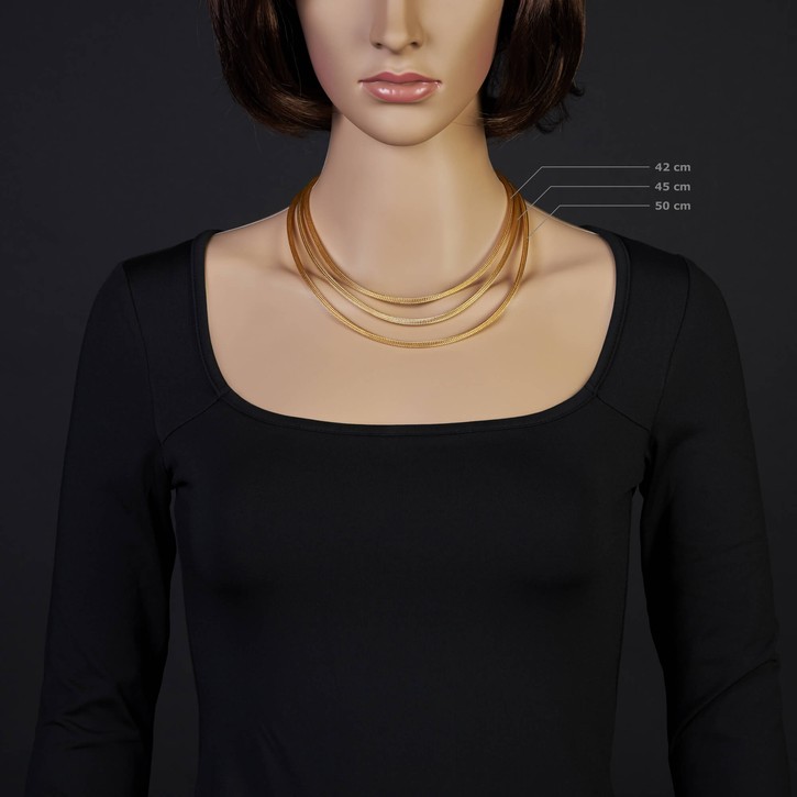 3mm Strickcollier aus 585 Gelbgold 50cm