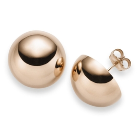 Ohrstecker Ohrschmuck Halbkugel 18mm 750 Gold Rotgold glatt glänzend Ohrstecker Ohrschmuck Halbkugel 18mm 750 Gold Rotgold glatt glänzend