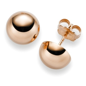 Ohrstecker Ohrschmuck Halbkugel 10mm 585 Gold Rotgold glatt glänzend Ohrstecker Ohrschmuck Halbkugel 10mm 585 Gold Rotgold glatt glänzend