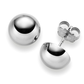 Ohrstecker Ohrschmuck Halbkugel 10mm 750 Gold Weißgold glatt glänzend Ohrstecker Ohrschmuck Halbkugel 10mm 750 Gold Weißgold glatt glänzend