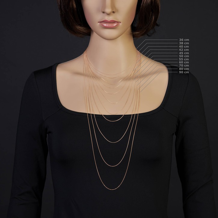 1.1mm Rund-Ankerkette aus 585 Rotgold 80cm