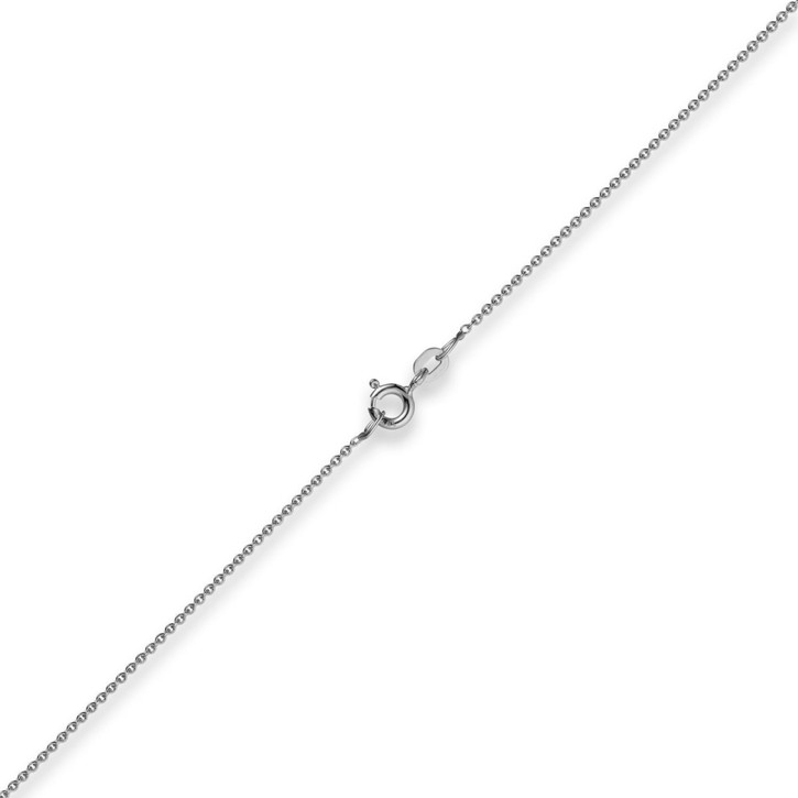 1,1mm Rund-Ankerkette aus 585 Weißgold 80cm