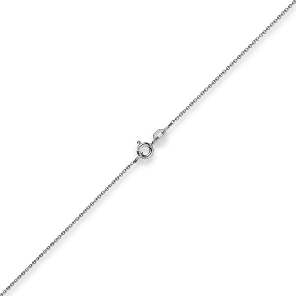 1,1mm Rund-Ankerkette aus 585 Weißgold 80cm