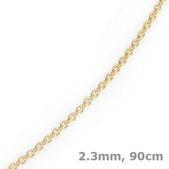 2,3mm Rundankerkette aus 585 Gelbgold 90cm