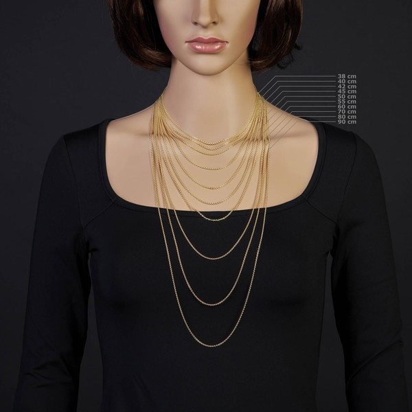 1,9mm Rund-Ankerkette aus 585 Gelbgold 70cm