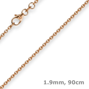 1,9mm Rund-Ankerkette Echt Gold 585 Rotgold Kette Collier Halskette 90cm 1,9mm Rund-Ankerkette Echt Gold 585 Rotgold Kette Collier Halskette 90cm