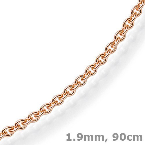 1,9mm Rund-Ankerkette aus 585 Rotgold 90cm