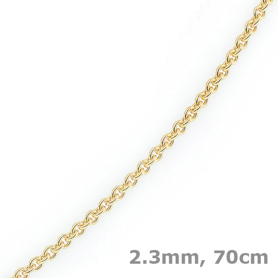 2,3mm Rundankerkette aus 750 Gelbgold 70cm