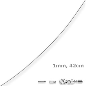 1mm Halsreif Omegareif Omegakette 750 Gold Weißgold Goldkette 42cm abschraubbar 1mm Halsreif Omegareif Omegakette 750 Gold Weißgold Goldkette 42cm abschraubbar