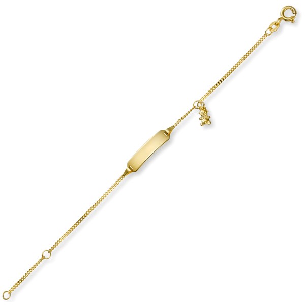Armband mit Bärchen 585 Gelbgold 12-14cm