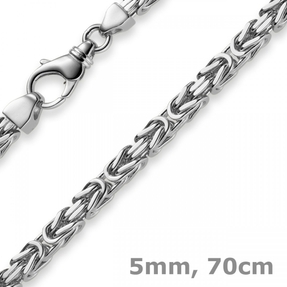 5mm Königskette Kette Halskette aus 585 Gold Weißgold, 70cm, Herren