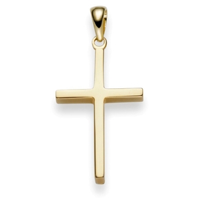 Anhänger Kreuz 30x14,5mm aus 750 Gold Gelbgold Halsschmuck schlicht massiv