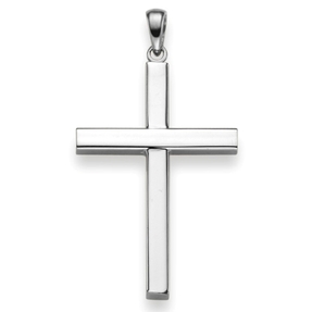 Anhänger Kreuz 38x20,5mm aus 585 Gold Weißgold Halsschmuck schlicht