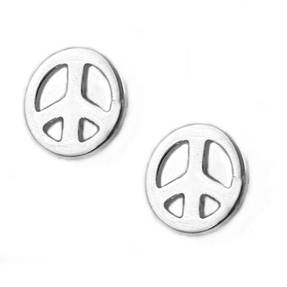 Ohrstecker Ohrschmuck PEACE Friedens-Symbol im Kreis, 925 Silber Ohrstecker Ohrschmuck PEACE Friedens-Symbol im Kreis, 925 Silber